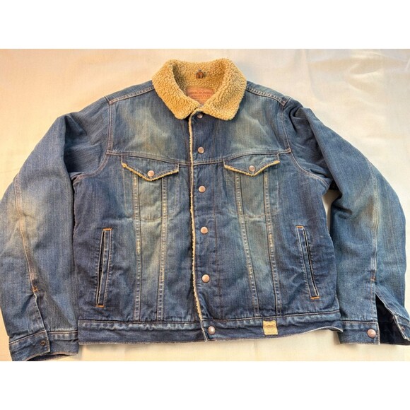 Abercrombie & Fitch Other - Abercrombie & Fitch Mens XL Sherpa Lined Denim Trucker Jacket Coat Y2K Vintage